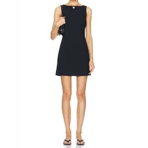 NEW MATTEAU crepe mini shift dress in black